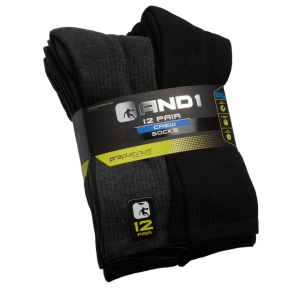AND1 Men's Socks, Cushion Crew Socks, 12 Pack